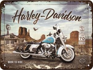 Cartello in metallo Harley Davidson - Born to Ride, (20 x 15 cm)
