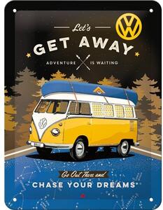 Cartello in metallo Volkswagen Vw Bulli - Let s Get Away Night, ( x cm)