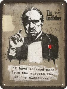 Cartello in metallo The Godfather - Learn from the streets, (15 x 20 cm)