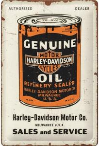 Cartello in metallo Harley Davidson - Genuine Oil Can, (30 x 20 cm)