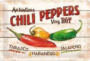 Cartello in metallo Chili Peppers, (30 x 20 cm)