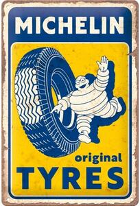 Cartello in metallo Michelin - Original Tyres, (30 x 20 cm)