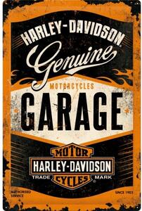 Cartello in metallo Harley Davidson - Garage 40x60