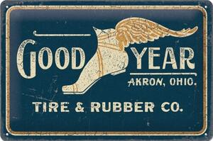 Cartello in metallo Tire Rubber Co - Goodyear 1901, (20 x 30 cm)