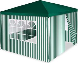 Gazebo VCM | dimensioni circa 3x3 m | telone PE idrorepellente 110g / m² | tenda per feste | tenda da giardino con 4 pannelli laterali | verde