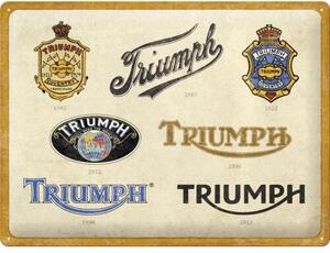 Cartello in metallo Triumph - Logo Evolution, (40 x 30 cm)