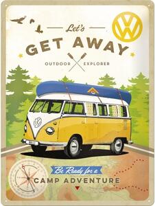 Cartello in metallo Volkswagen Vw - Let s Get Away, ( x cm)