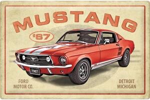 Cartello in metallo Ford Mustang - Gt 1967 Red 60x40, (60 x 40 cm)