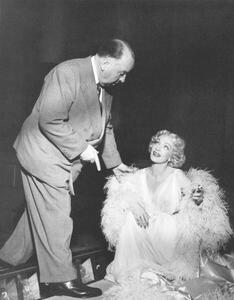 Fotografia On The Set Alfred Hitchcock And Marlene Dietrich