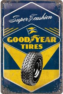 Cartello in metallo Super Cushion - Good Year Tires, (20 x 30 cm)
