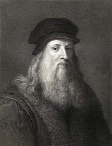 Fotografia Leonardo da Vinci engraving, English School