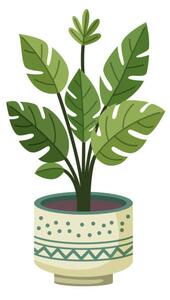 Illustrazione Monstera plant in a pot, Yuliia Sydorova