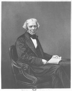 Fotografia artistica Portrait of Michael Faraday 1791-1867 engraved by D J Pound from a photograph engraving, Mayall, John Jabez Edwin Paisley (1813-1901), (30 x 40 cm)