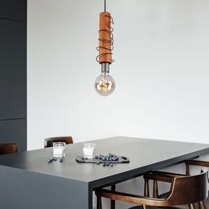 Lampada a sospensione, legno marrone, nero, H 120 cm