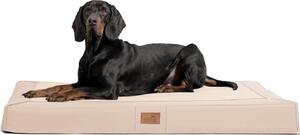 Tierlando® OSCAR VISCO materasso ortopedico per cani in Pelle finta velour - dimensioni: 120x90cm | colore: 05 crema