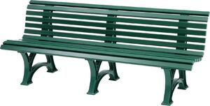 Panchina da giardino Jamaica | 4 posti | Verde | HxLxP 80x200x64cm | Plastica resistente agli agenti atmosferici e ai raggi UV | Panchina da parco Panchina da esterno Balcone da giardino Terrazza
