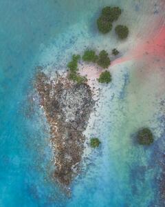 Fotografia Aerial shot of tropical island Broome Australia, Abstract Aerial Art, (30 x 40 cm)