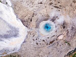 Fotografia Aerial overhead view of geyser Geysir Iceland, Matteo Colombo