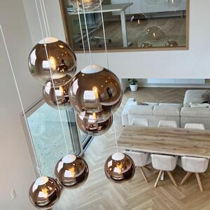 S.luce Orb glass globe gallery lamp 5m suspension white Gallery lamp hanging lamp Orb/color gradient copper gradient Ø 20cm round