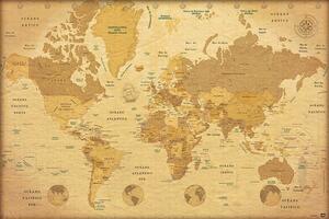 Posters, Stampe World Map - Es Vintage