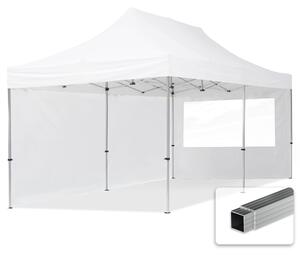 TOOLPORT 3x6m gazebo pieghevole con laterali (finestre panoramiche), ECONOMY alluminio, bianco