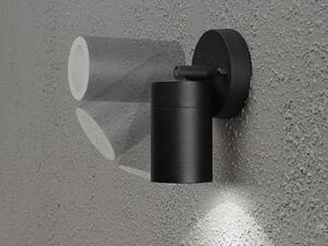 Lampada da parete LED per esterni, downlight orientabile, illuminazione per facciate, alluminio nero