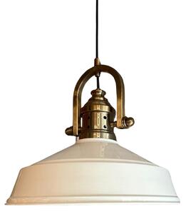 Lampada a sospensione Asletl Ø35 cm, lampada a sospensione industriale in metallo bianco-bianco