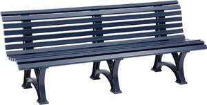Panchina da giardino Jamaica | 4 posti | Blu | HxLxP 80x200x64cm | Plastica resistente agli agenti atmosferici e ai raggi UV | Panchina da parco Panchina da esterno Balcone da giardino Terrazza