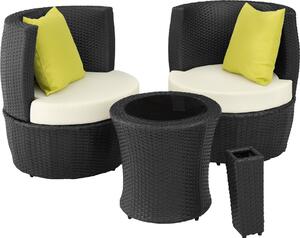 Set da giardino in rattan e alluminio tectake® Nizza, resistente alle intemperie e ai raggi UV