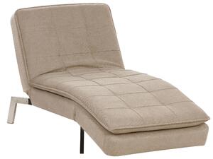 BELIANI Poltrona beige, rivestimento in tessuto trapuntato, gambe in metallo, schienale regolabile, soggiorno