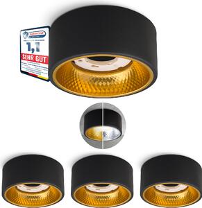 SSC-LUXon 4 pezzi OLINO lampada da soffitto oro nero rotonda con ottica frontale intercambiabile - GX53 faretto da superficie faretto da soffitto design piatto