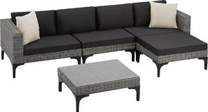Tectake® Rattan Lounge Konstanza con telaio in alluminio e pregiata lavorazione in vimini