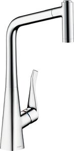 Miscelatore per lavello Hansgrohe Metris in acciaio inox con doccetta estraibile