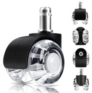 SolidKeus - Set di 5 ruote per sedia da ufficio, rotazione a 360° senza graffi