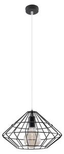 Lampada a sospensione, acciaio nero, struttura a gabbia, 33 cm
