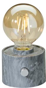 Lampada da tavolo LED Edison vintage, con batteria, dimmerabile tramite interruttore rotativo e alimentazione USB-C – decorazione moderna, colore grigio marmo