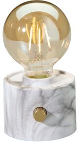 Lampada da tavolo vintage a LED Edison con lampadina a batteria, USB-C, dimmerabile con interruttore rotante – decorazione moderna in marmo