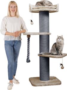 HAPPYPET Premium Tiragraffi per gatti di grossa taglia "Freddy" – Tiragraffi alto 150 cm, tiragraffi per Maine Coon, tronchi spessi 20 cm - Colore Cappuccino