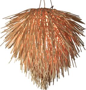 Lampada da soffitto / lampada a sospensione, realizzata a mano a Bali con materiali naturali, rattan - modello Rasta, marrone, 45*45*45 cm, lampade a sospensione in materiali naturali