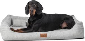 Tierlando® Letto ortopedico per cani WILLIAM Couture | Divano confortevole per cani - Dimensioni: 160x110cm | Colore: 06 Grigio chiaro