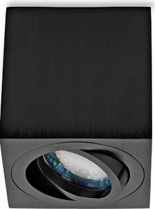 Lampada a soffitto LED, nera, quadrata, con attacco GU10, 5W, realizzata in alluminio