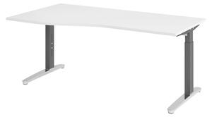 Scrivania bümö serie XB - Decorazione: bianco, dimensioni: 180 x 100 cm, struttura: grafite/alluminio lucido