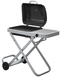 Barbecue a gas portatile Outsunny a 1 bruciatore da 2,5 kW con carrello pieghevole