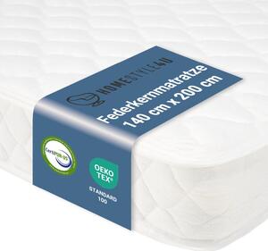 Homestyle4u Materasso a molle 140x200 | 15 cm | h3 Materasso comfort in tessuto bianco