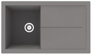 Lavello da cucina Cleveland, materiale mineralitico, 50 x 86 cm, grigio