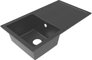 Lavello da incasso Cleveland, materiale mineralizzato, 86 x 50 cm, nero