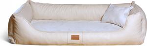 Tierlando® MADDOX VIP letto ortopedico per cani VISCO velours Pelle finta S - XXL - Dimensioni: 100x75cm | Colore: 05 crema
