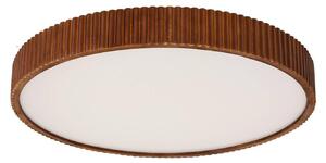 Lindby LED lampada da soffitto Velua, bianco/legno scuro, CCT, Ø 50 cm