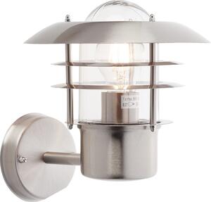 Applique da esterno, 25 cm, Ø 22 cm, E27, max. 40 W, IP44, metallo/vetro