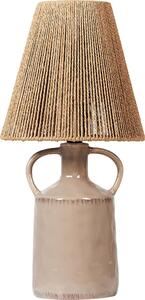 BELIANI Lampada da tavolo in Vetroceramica taupe 24 x 24 x 51 cm paralume in carta di vimini naturale comodino soggiorno illuminazione camera da letto